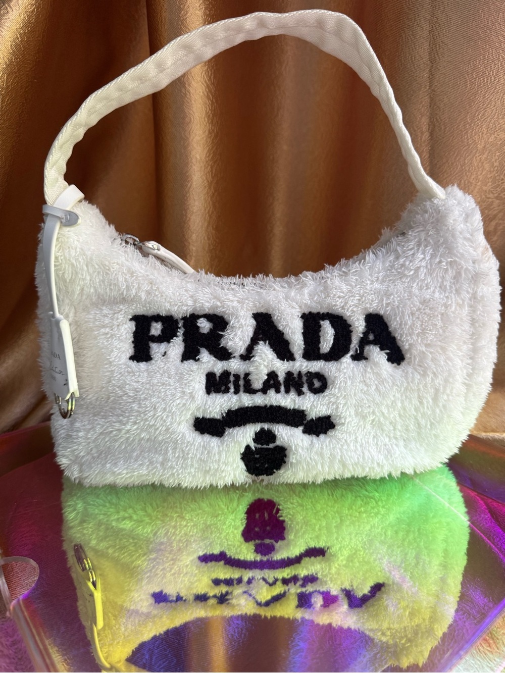 White Fuzzy Shoulder Bag